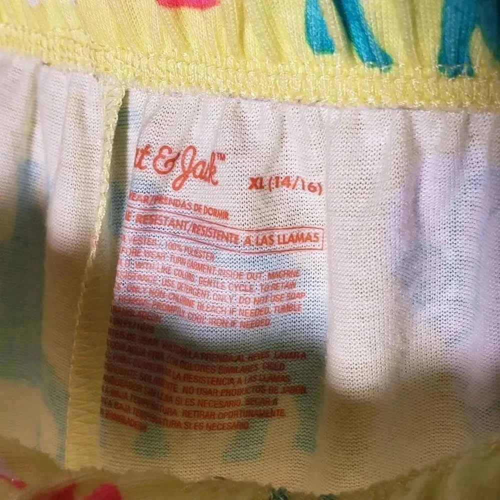 Cat & Jack Yellow Animal PJ Pants XL